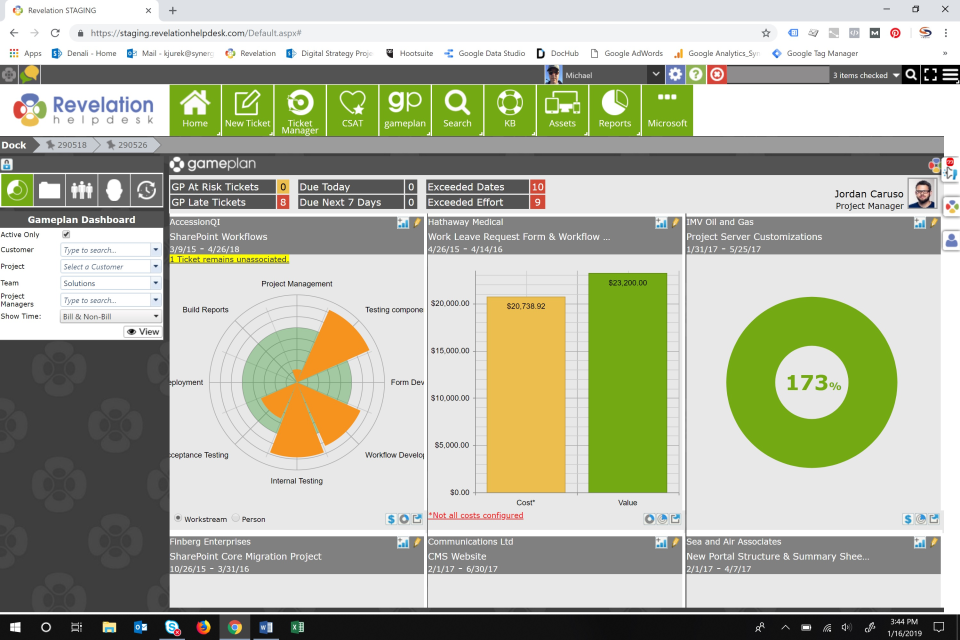 screenshot of Revelation helpdesk